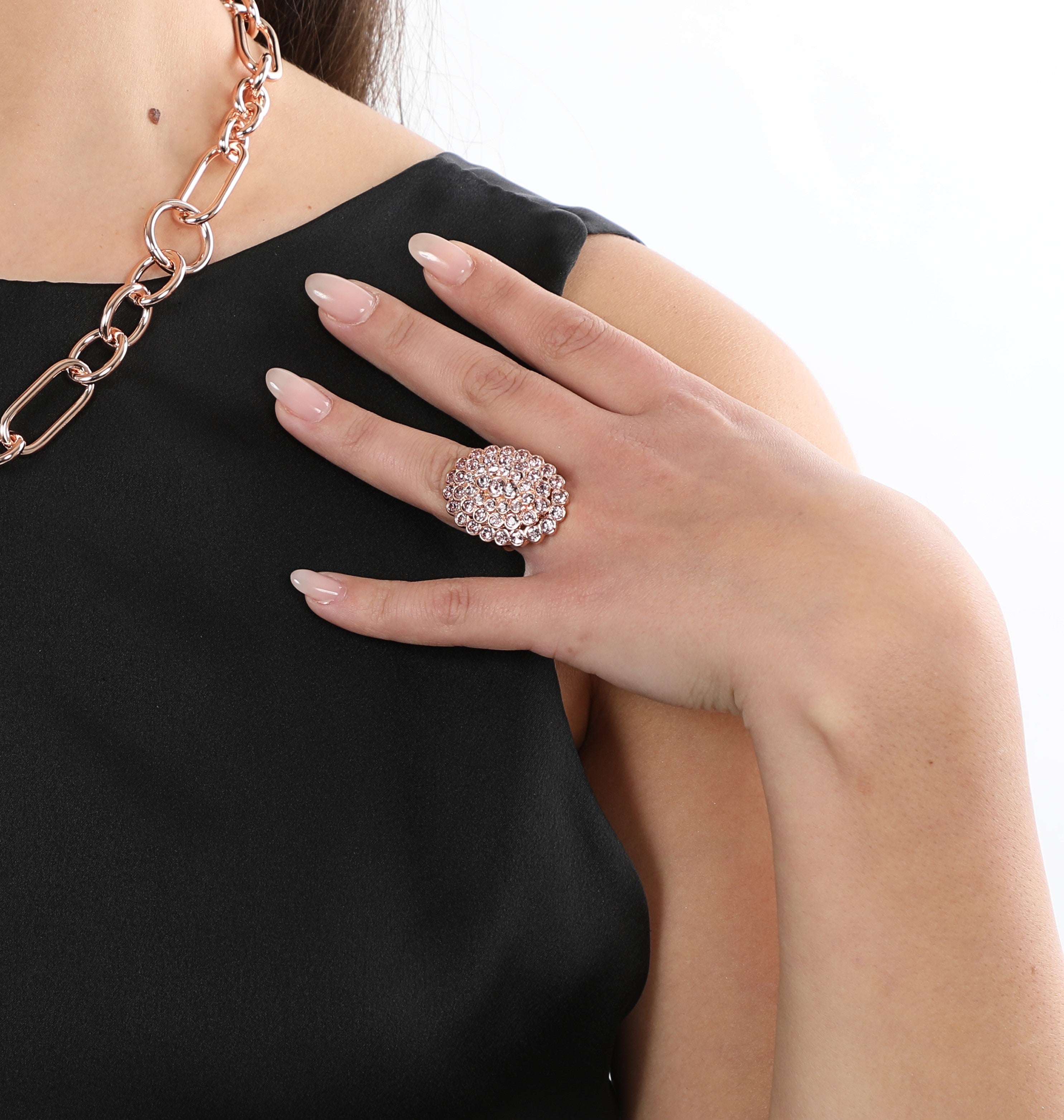 Anello ovale con pave in cristalli light ametista Amea Luxury_2