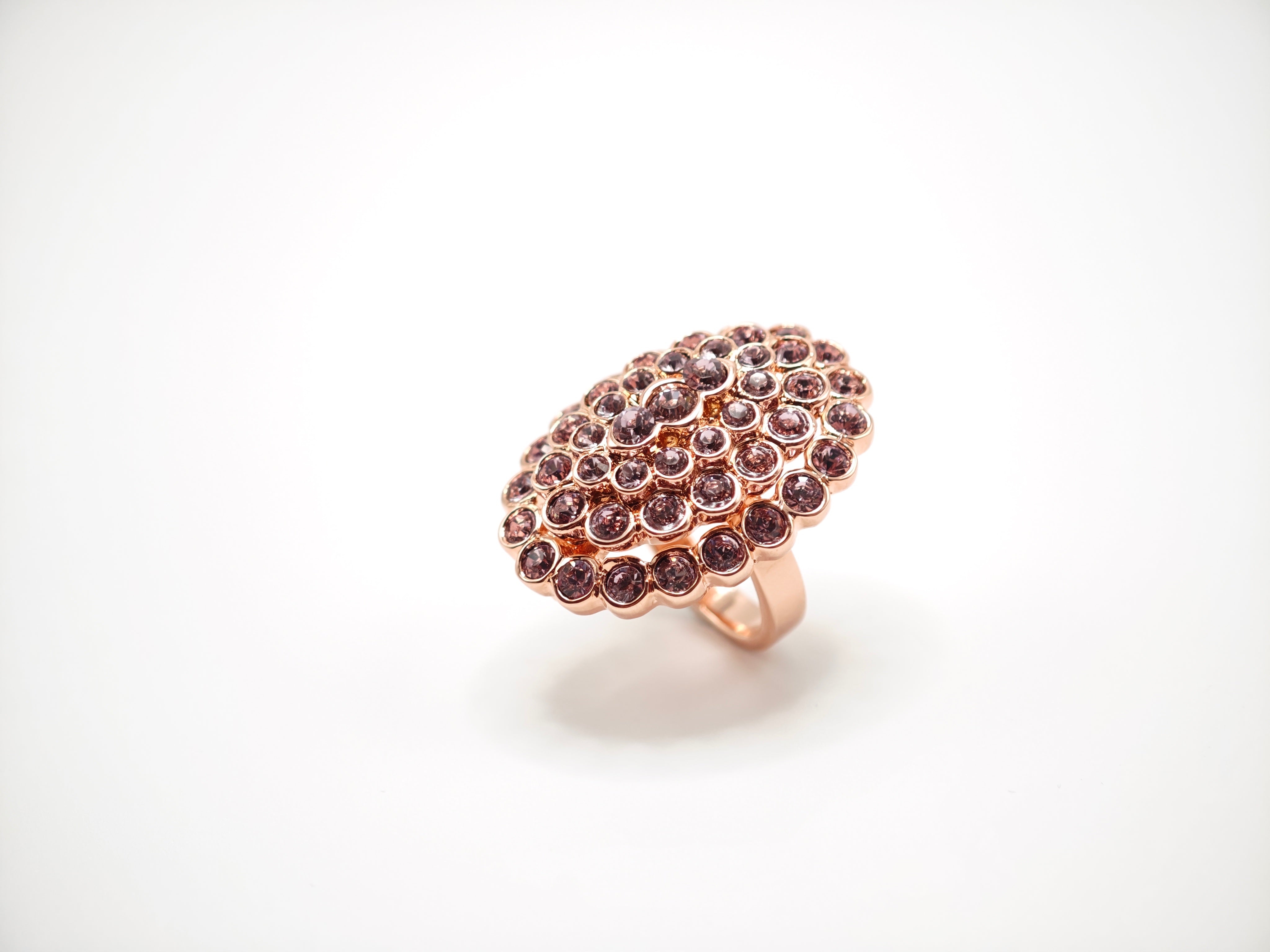 Anello ovale con pave in cristalli light ametista Amea Luxury_3