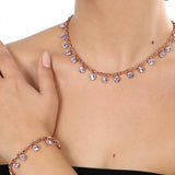 Bracciale Chandelier con gocce di cristallo Violet Amea Luxury