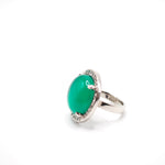Anello a cupola con resina verde e riviere di cristalli Amea Luxury