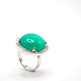 Anello a cupola con resina verde e riviere di cristalli Amea Luxury_1