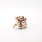 Anello a grappolo con perle bianche e rosa e cristalli Amea Luxury_1