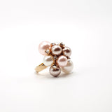 Anello a grappolo con perle bianche e rosa e cristalli Amea Luxury_1