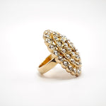 Anello ovale con pave in cristalli Amea Luxury_1