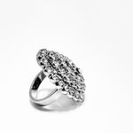 Anello ovale con pave in cristalli Amea Luxury_2