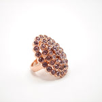 Anello ovale con pavé in cristalli light ametista Amea Luxury