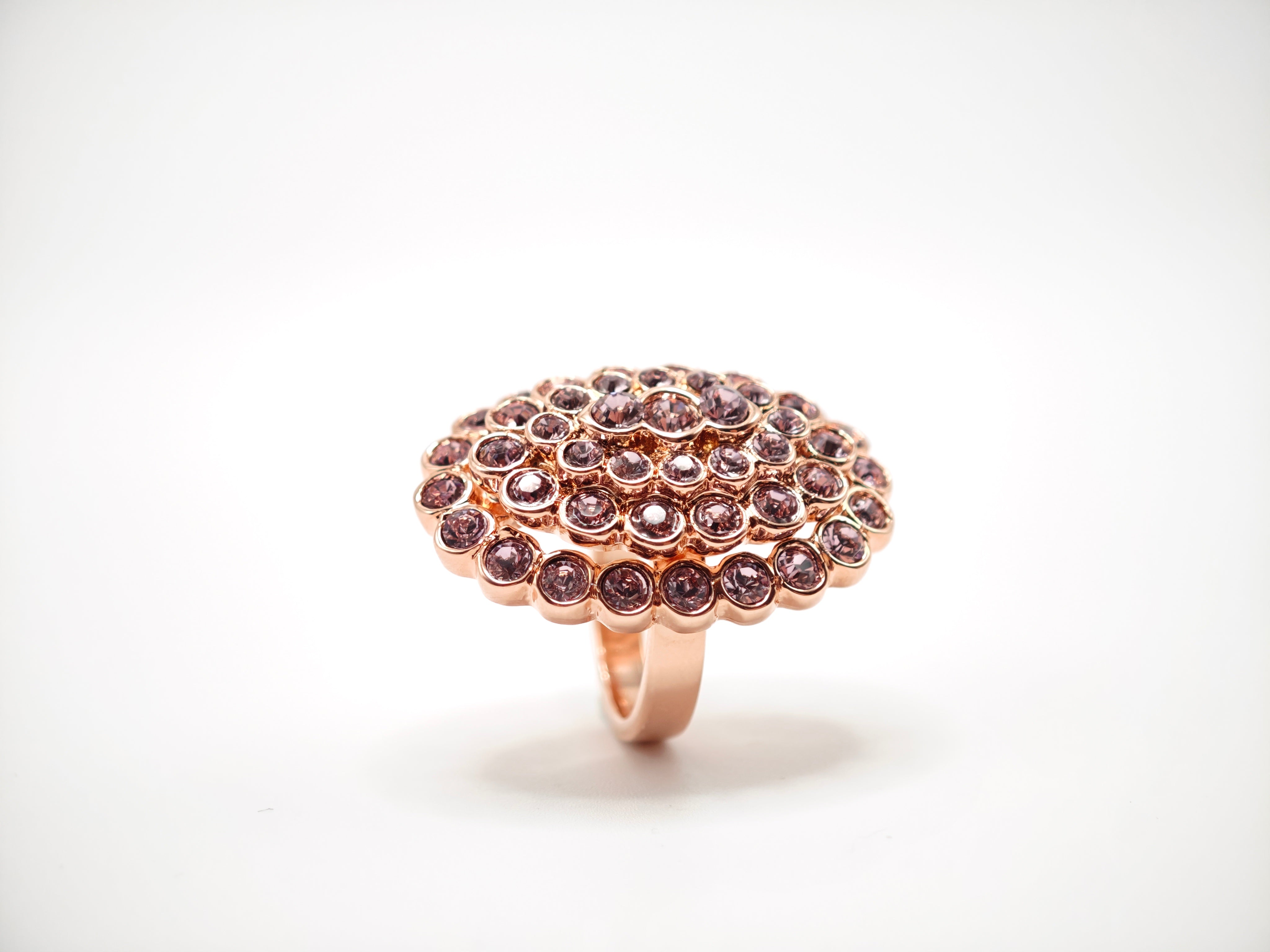 Anello ovale con pavé in cristalli light ametista Amea Luxury_1