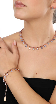 Bracciale Chandelier con gocce di cristallo Violet Amea Luxury