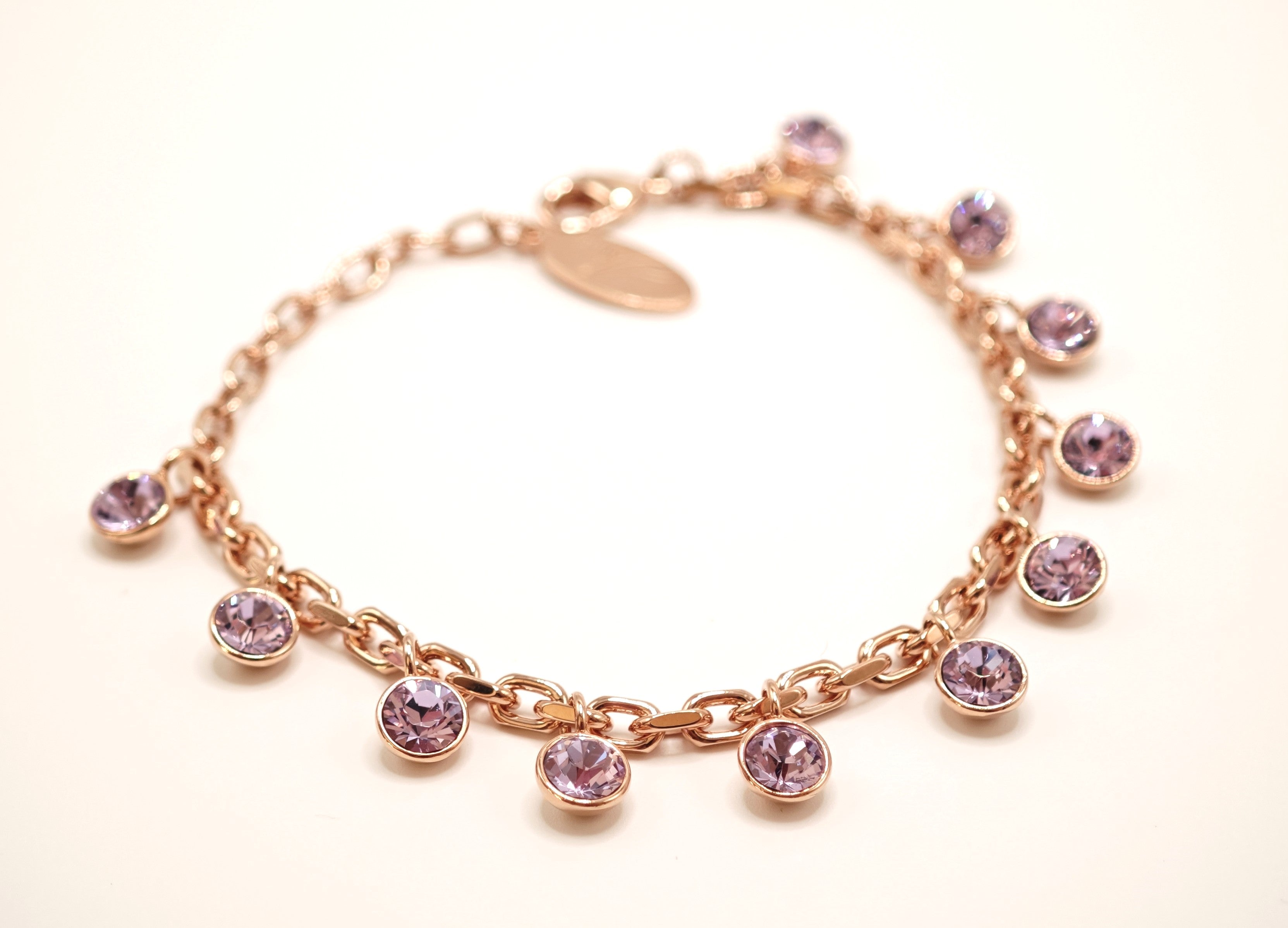 Bracciale Chandelier con gocce di cristallo Violet Amea Luxury_1