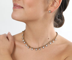 Collana Chandelier con gocce di cristallo Argent Flare Amea Luxury