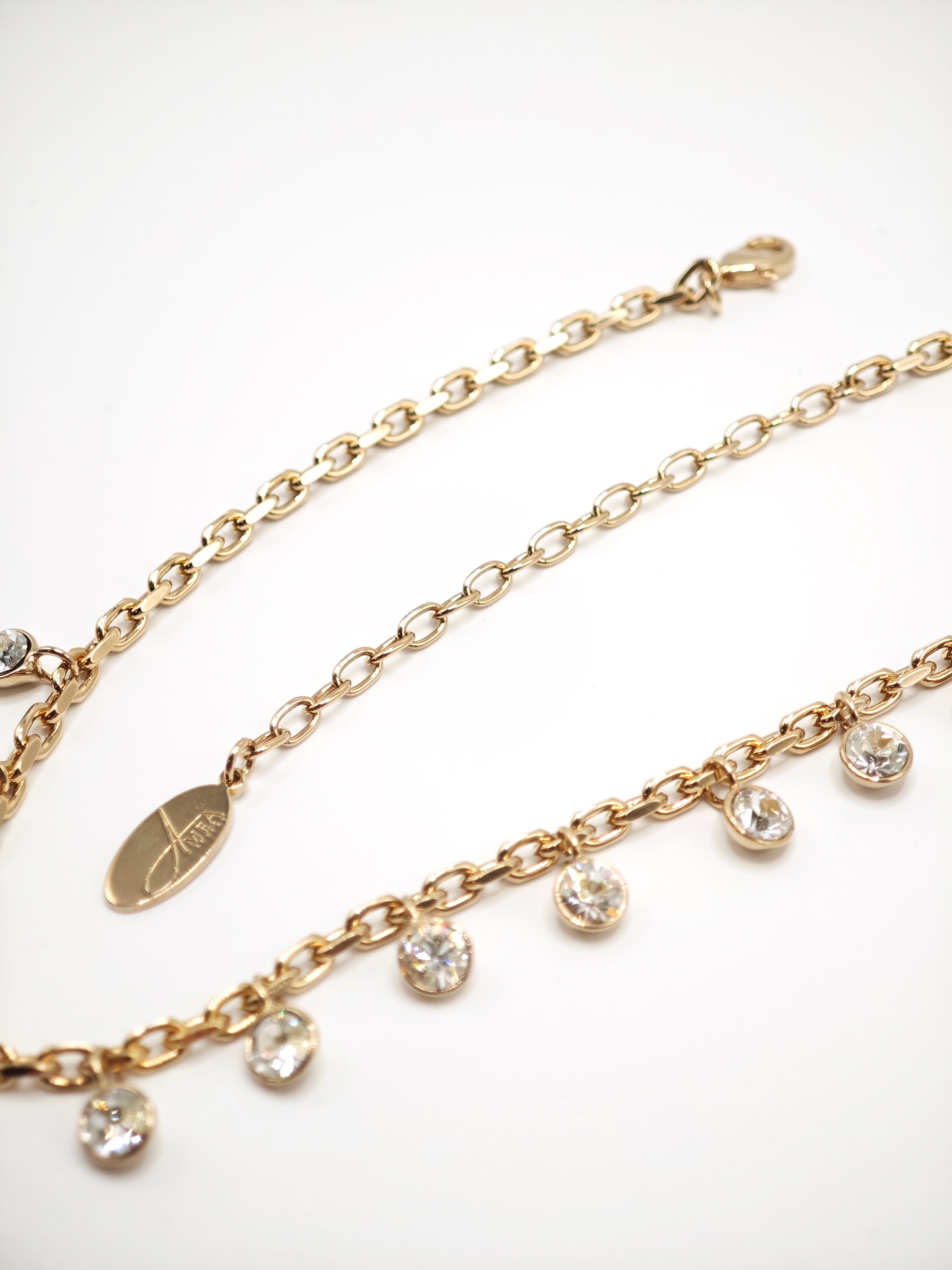 Collana Chandelier con gocce di cristallo Argent Flare Amea Luxury_1