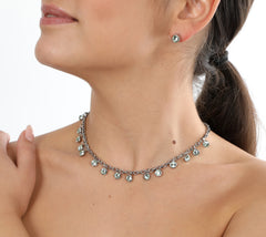 Collana Chandelier con gocce di cristallo Crysolite