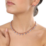 Collana Chandelier con gocce di cristallo Violet Amea Luxury