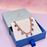 Collana Chandelier con gocce di cristallo Violet Amea Luxury_1