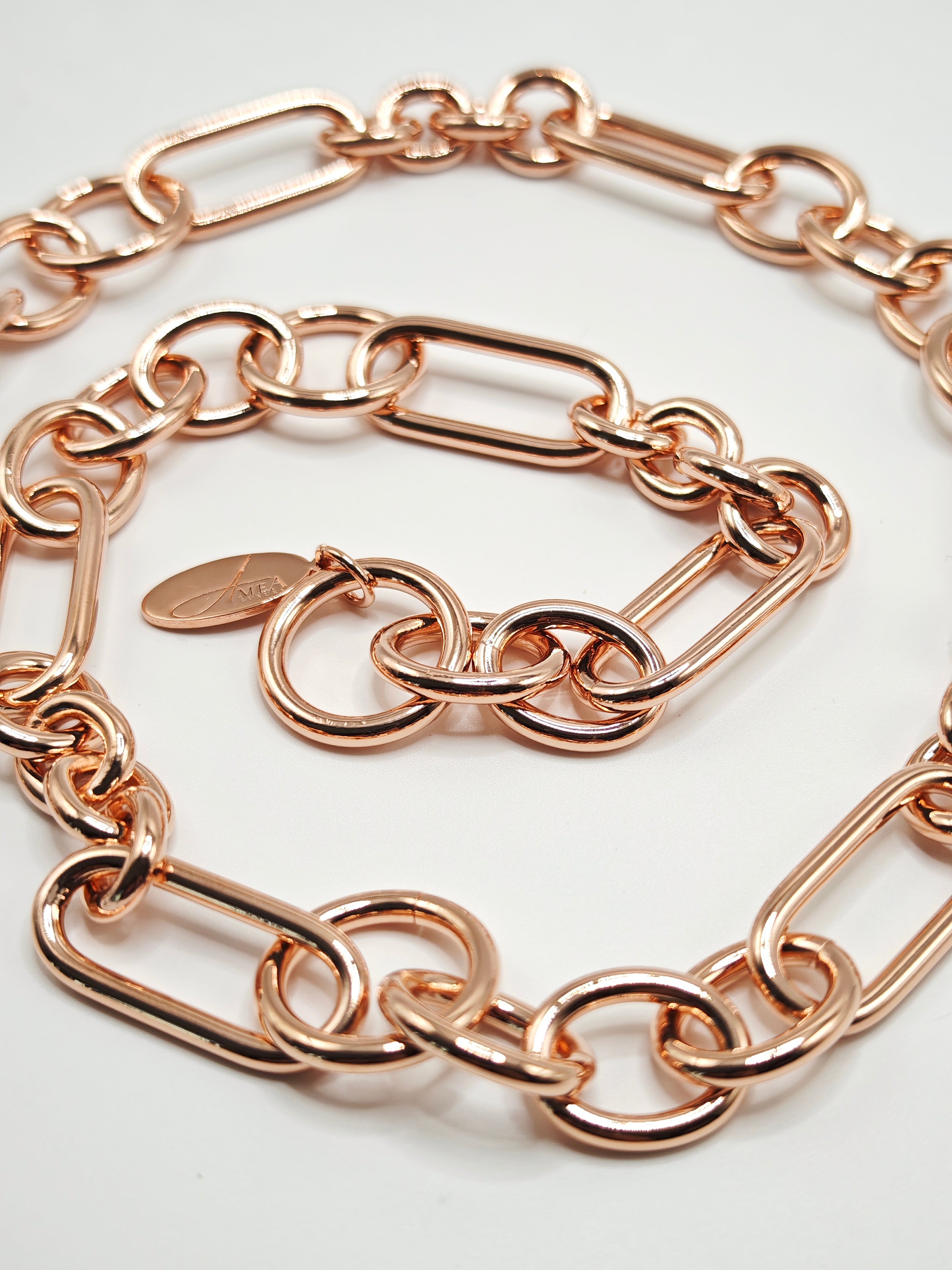 Collana a catena multi maglie tonde e ovali Amea Luxury