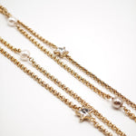 Collana a doppio filo con perle bianche e rose e cristalli a stella Amea Luxury
