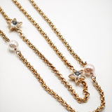 Collana a doppio filo con perle bianche e rose e cristalli a stella Amea Luxury_2