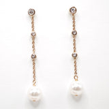 Orecchini pendenti con cristalli e perla finale Amea Luxury