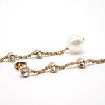 Orecchini pendenti con cristalli e perla finale Amea Luxury_1