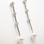 Orecchini pendenti con cristalli e perla finale Amea Luxury_3