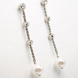 Orecchini pendenti con cristalli e perla finale Amea Luxury_3