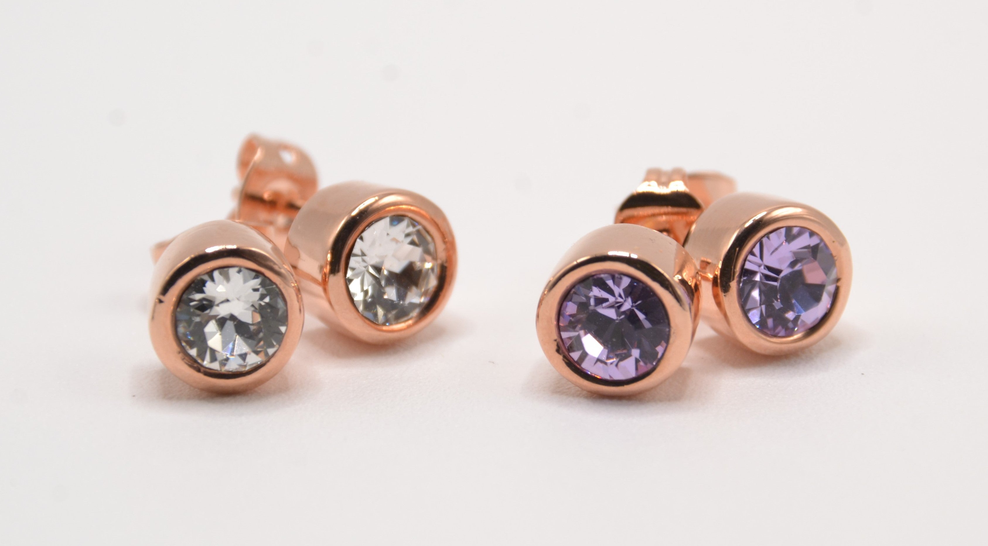 Orecchini punto luce placcati Oro Rosa 24kt Amea Luxury_1