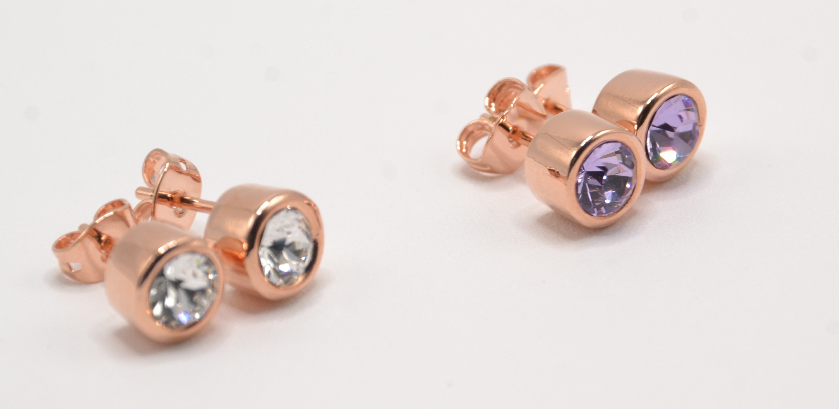 Orecchini punto luce placcati Oro Rosa 24kt Amea Luxury_2